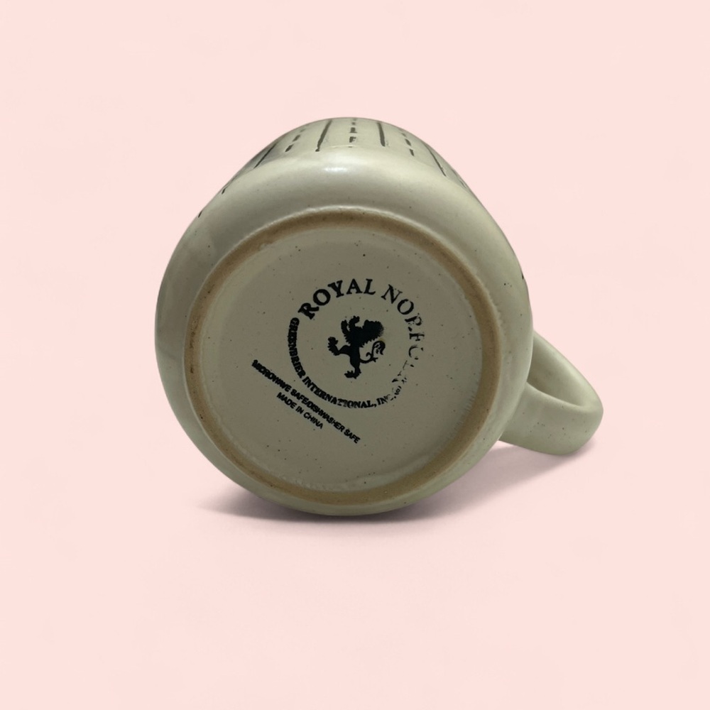 16 Oz Royal Norfolk Speckled Cream & Black Ceramic Coffee Mug - Picture 4 of 6
